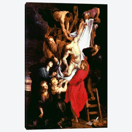 The Descent From The Cross, Central Panel of The Triptych, 1611-14 Canvas Print #1440} by Peter Paul Rubens Canvas Artwork