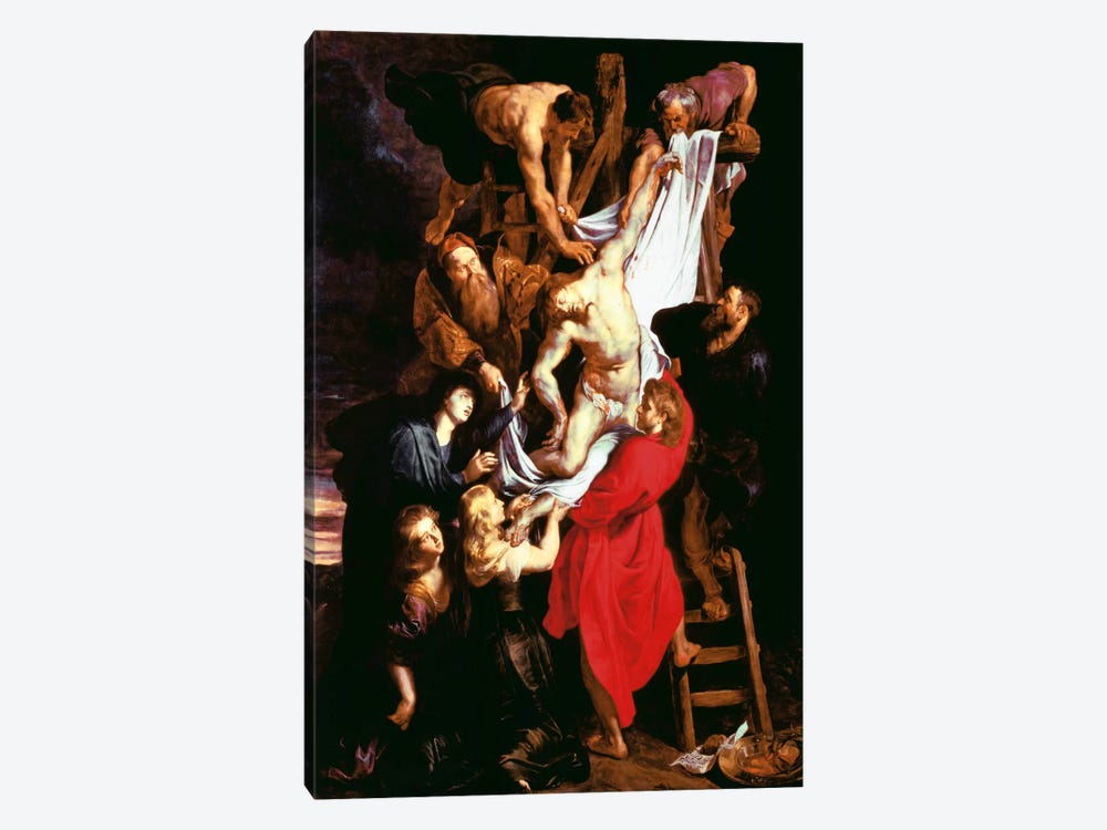 The Descent From The Cross, Central Panel of The Triptych, 1611-14 by Peter Paul Rubens 1-piece Canvas Print