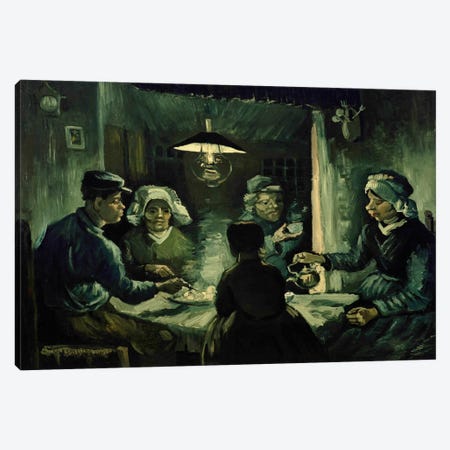 Second Study For The Potato Eaters Canvas Print #14414} by Vincent van Gogh Canvas Art Print