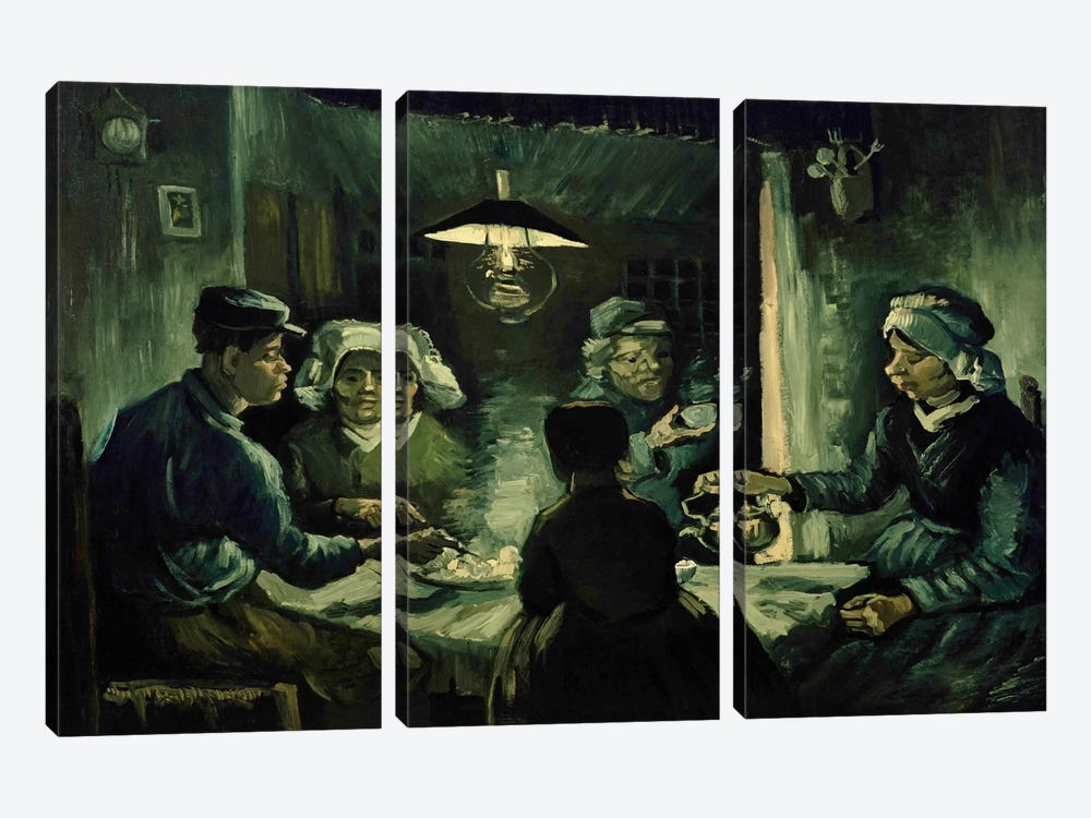 Second Study For The Potato Eaters by Vincent van Gogh 3-piece Canvas Art
