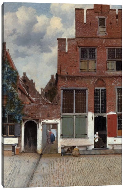 Street In Delft Canvas Art Print - Johannes Vermeer