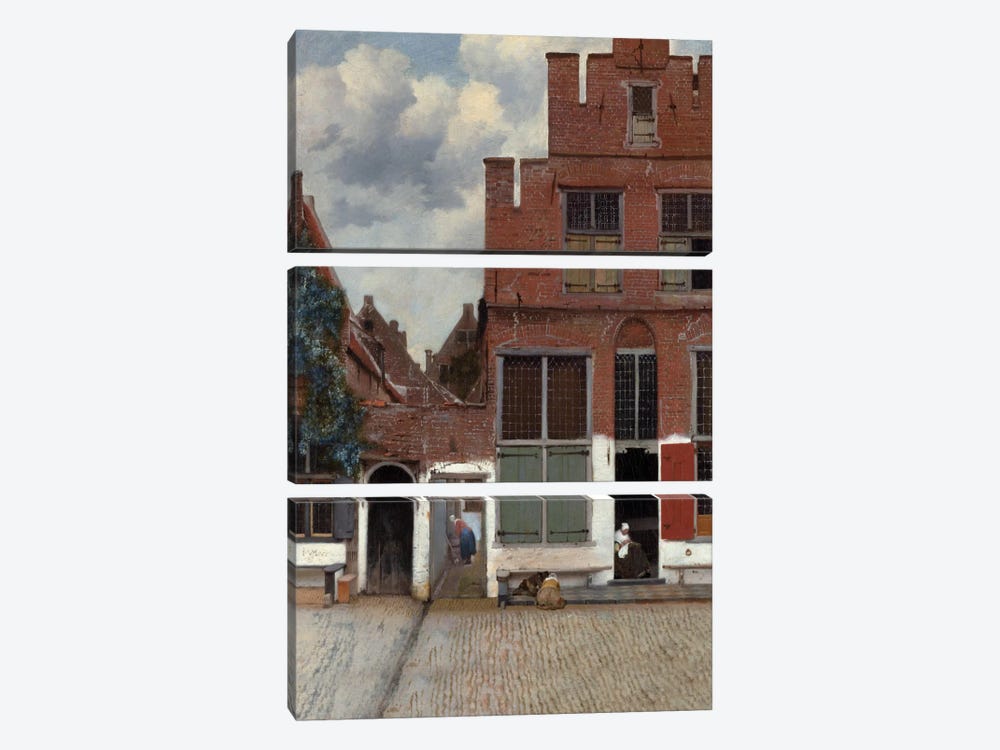 Street In Delft by Johannes Vermeer 3-piece Canvas Art