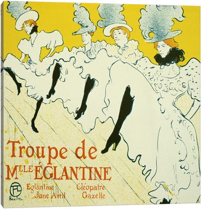 La Troupe De Mlle. Eglantine Canvas Art Print - Henri de Toulouse Lautrec