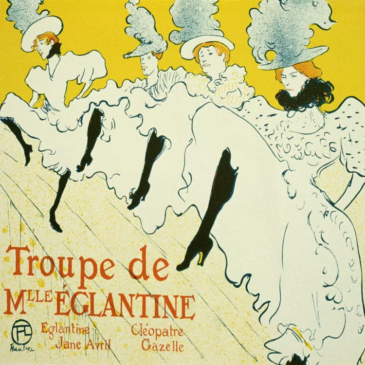 La Troupe De Mlle. Eglantine by Henri de Toulouse-Lautrec wall art