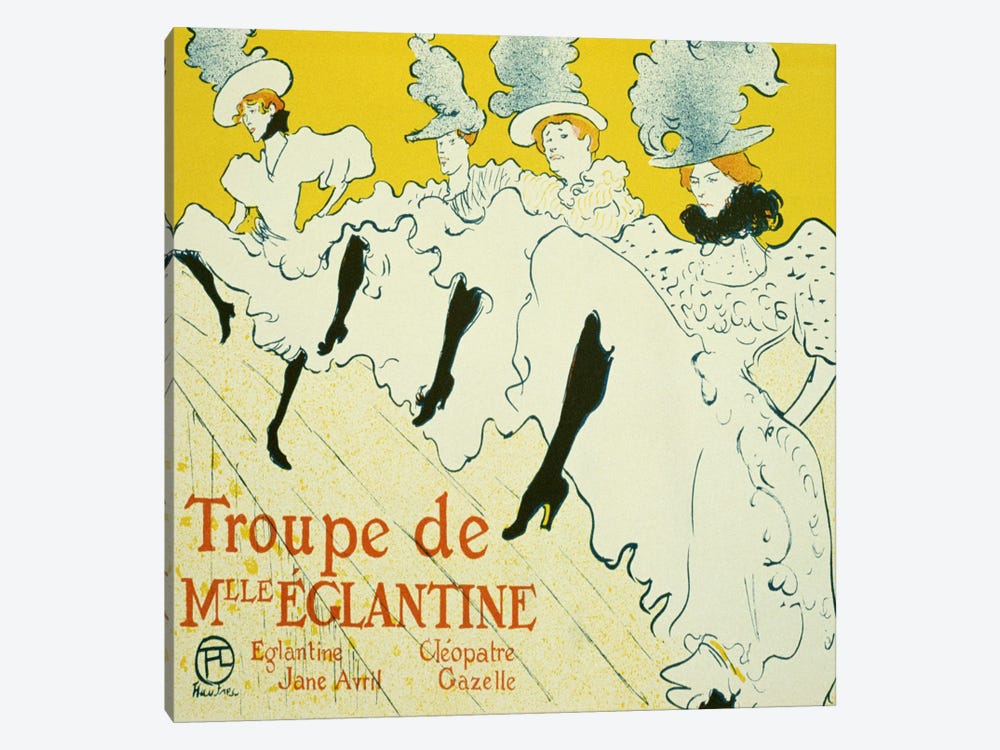 La Troupe De Mlle. Eglantine by Henri de Toulouse-Lautrec 1-piece Canvas Art Print