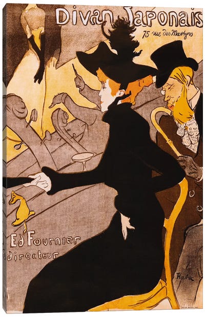 Le Divan Japonais Canvas Art Print - Henri de Toulouse Lautrec