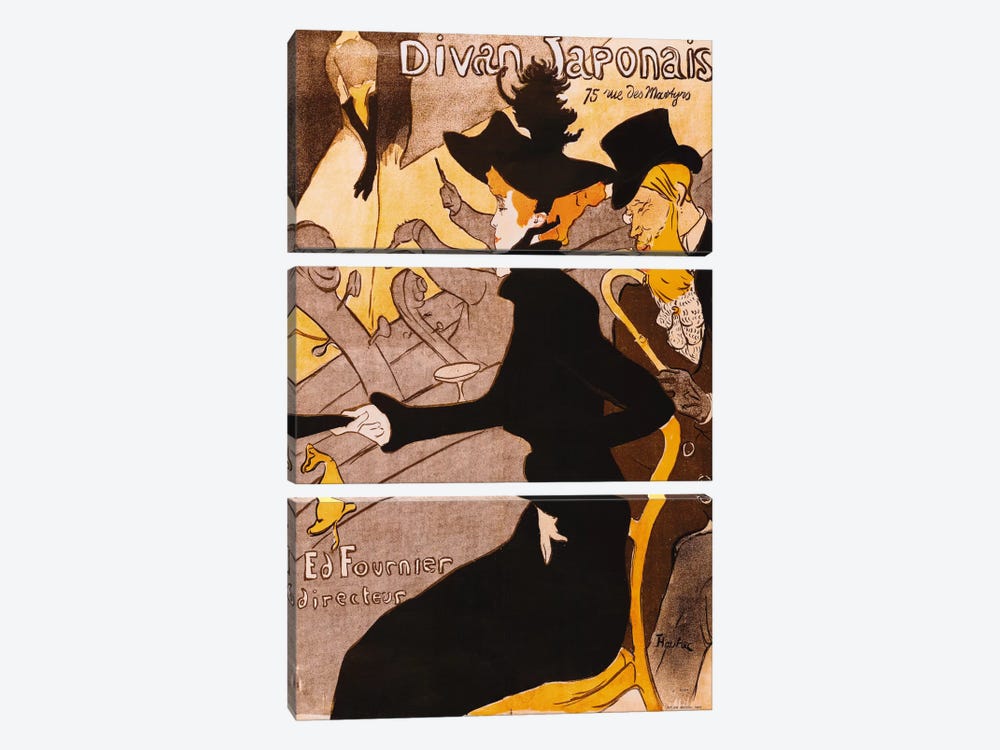 Le Divan Japonais by Henri de Toulouse-Lautrec 3-piece Canvas Wall Art