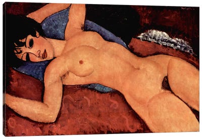 Nudo Sdraiato Canvas Art Print - Expressionism Art