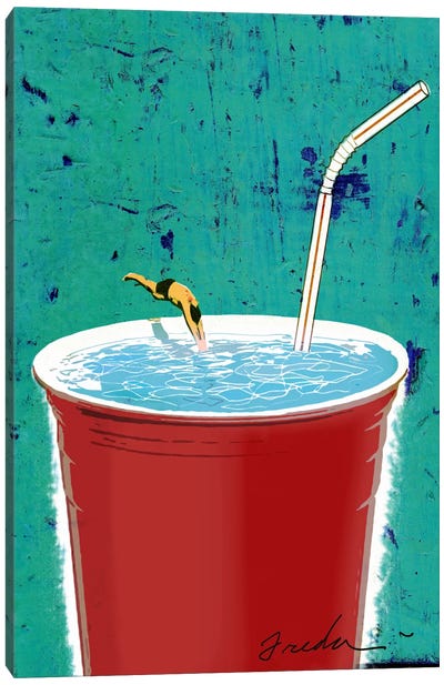 Big Drink Canvas Art Print - Witty Humor Art