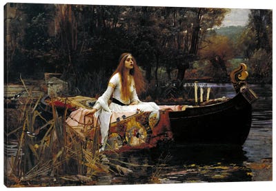 The Lady of Shalott Canvas Art Print - River, Creek & Stream Art