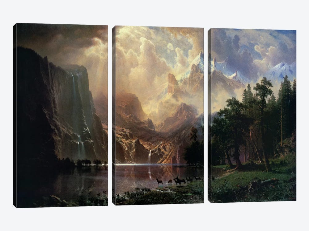 Among Sierra Nevada In California by Albert Bierstadt 3-piece Art Print