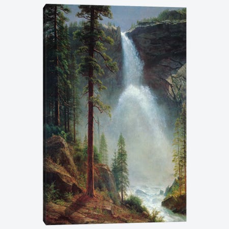 Nevada Falls Canvas Print #1489} by Albert Bierstadt Canvas Artwork