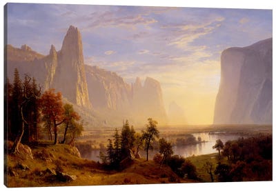 Yosemite Valley Canvas Art Print - Mountain Sunrise & Sunset Art