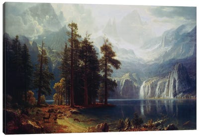 Sierra Nevada In California Canvas Art Print - Albert Bierstadt