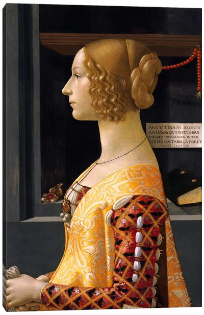Portrait of Giovanna Tornabuoni Canvas Art Print - Domenico Ghirlandaio