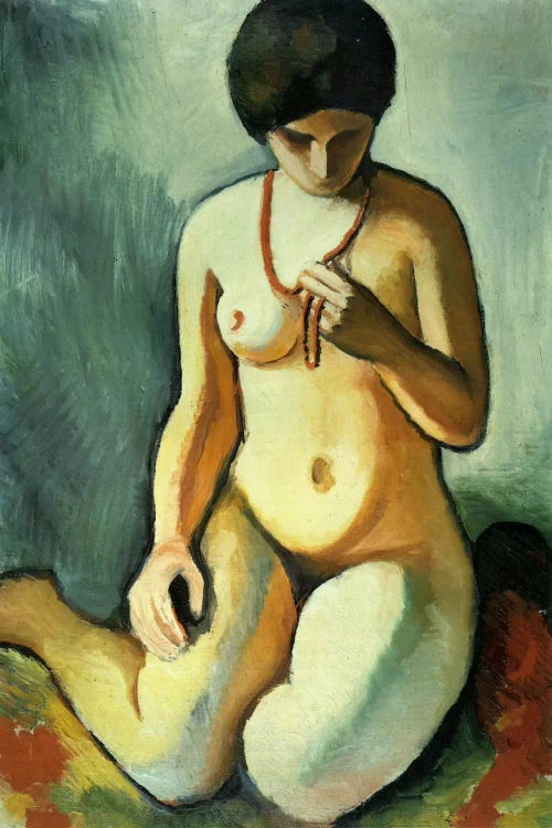 Nude with Coral Necklace by August Macke wall art