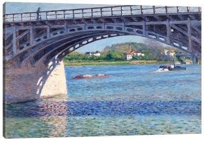 The Argenteuil Bridge and The Seine Canvas Art Print - Gustave Caillebotte