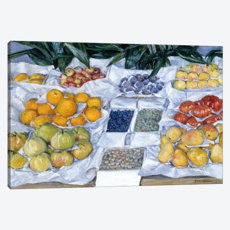 Fruit Displayed on a Stand Canvas Print #15014} by Gustave Caillebotte Canvas Art