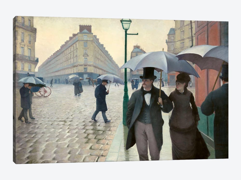 Paris Street: A Rainy Day by Gustave Caillebotte 1-piece Canvas Art Print