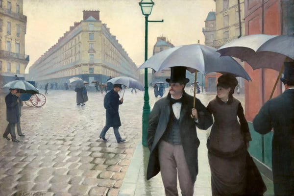Large Wall Art & Big Canvas Prints: Paris Street: A Rainy Day by Gustave Caillebotte