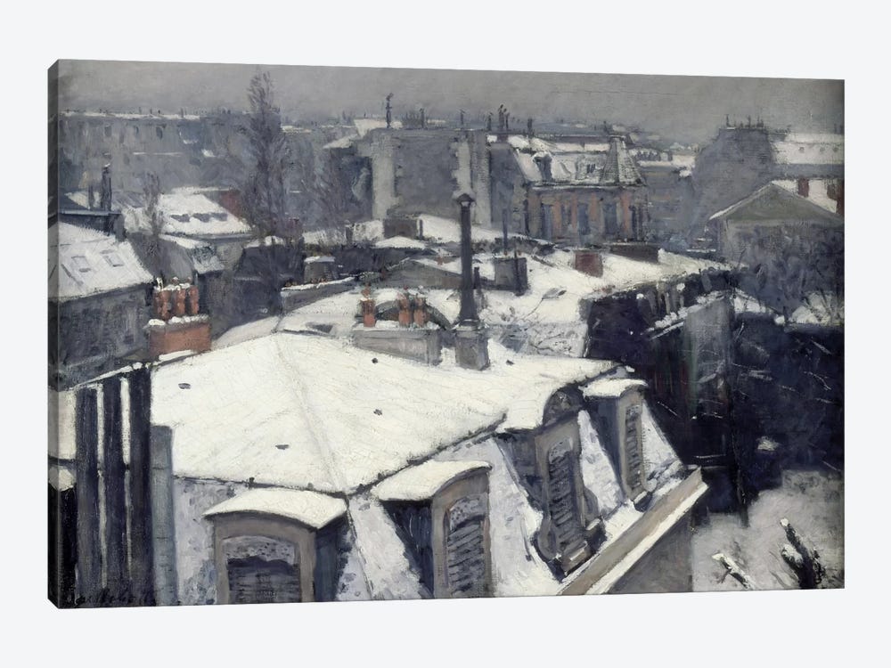Rooftops in the Snow (Vue de Toits) by Gustave Caillebotte 1-piece Canvas Wall Art