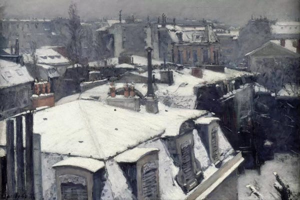 Streets: Rooftops in the Snow (Vue de Toits) by Gustave Caillebotte
