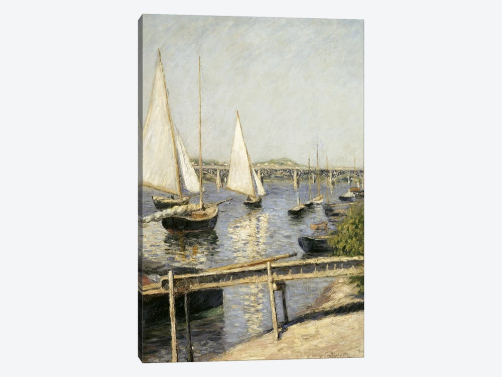 Sailing Boats at Argenteuil by Gustave Caillebotte 1-piece Canvas Art Print