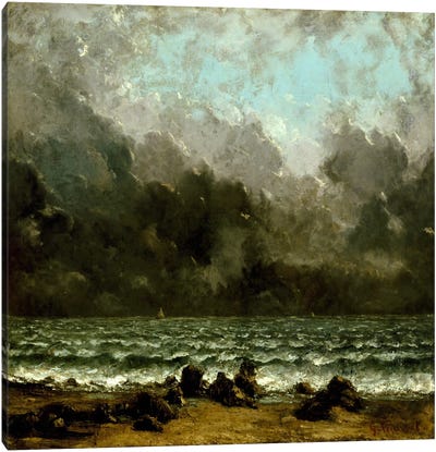 The Sea Canvas Art Print - Gustave Courbet