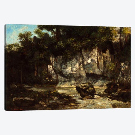 Landscape with Stag Canvas Print #15051} by Gustave Courbet Canvas Art Print