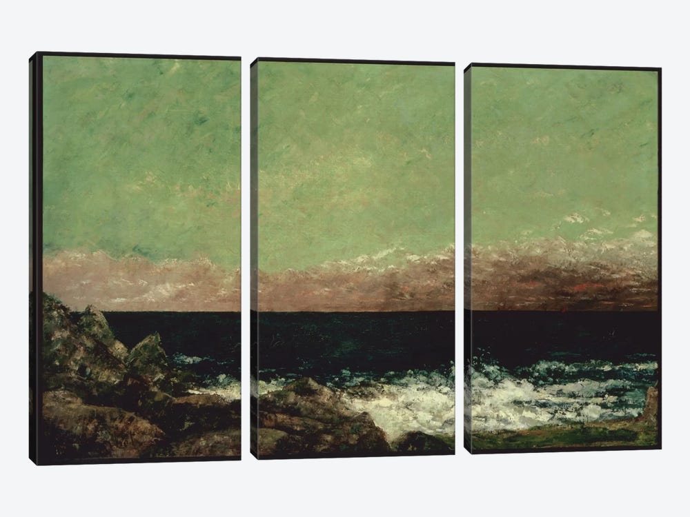 The Mediterranean by Gustave Courbet 3-piece Canvas Art Print