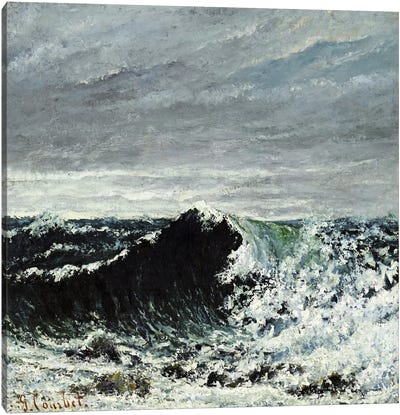 The Wave #2 Canvas Art Print - Gustave Courbet