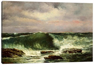 Waves Canvas Art Print - Gustave Courbet