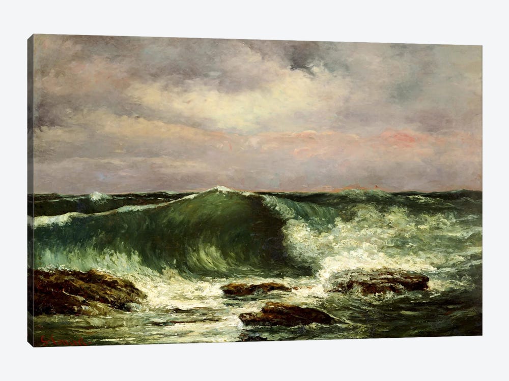 Waves by Gustave Courbet 1-piece Canvas Wall Art
