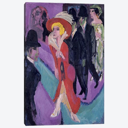 Street Hooker in Red Canvas Print #15057} by Ernst Ludwig Kirchner Canvas Wall Art