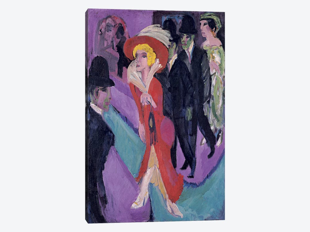 Street Hooker in Red by Ernst Ludwig Kirchner 1-piece Canvas Wall Art