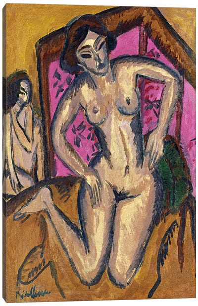 Red Screen Canvas Art Print - Ernst Ludwig Kirchner