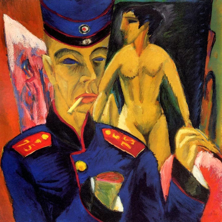 Self Portrait as a Soldier by Ernst Ludwig Kirchner wall art