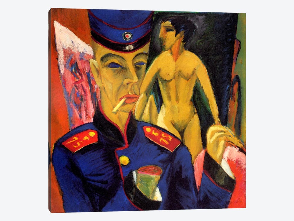 Self Portrait as a Soldier by Ernst Ludwig Kirchner 1-piece Canvas Artwork