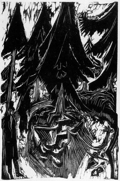 Expressionism: Walk Sanatorium (1916) by Ernst Ludwig Kirchner