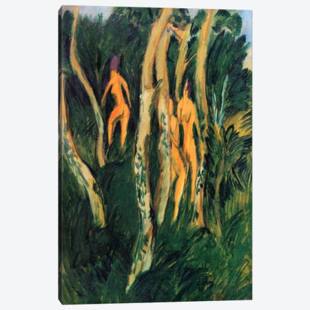 Naked in the Woods on the Beach (1913) Canvas Print #15064} by Ernst Ludwig Kirchner Canvas Art Print