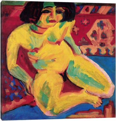 Nude (Dodo) Canvas Art Print - Ernst Ludwig Kirchner