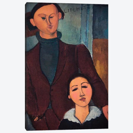 Portrait of Jaques and Bethe Lipchitz Canvas Print #1506} by Amedeo Modigliani Canvas Artwork