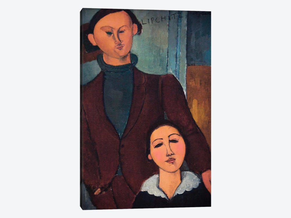 Portrait of Jaques and Bethe Lipchitz by Amedeo Modigliani 1-piece Canvas Artwork