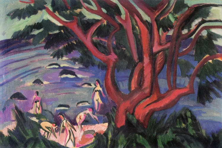 Red Tree on the Brach by Ernst Ludwig Kirchner wall art