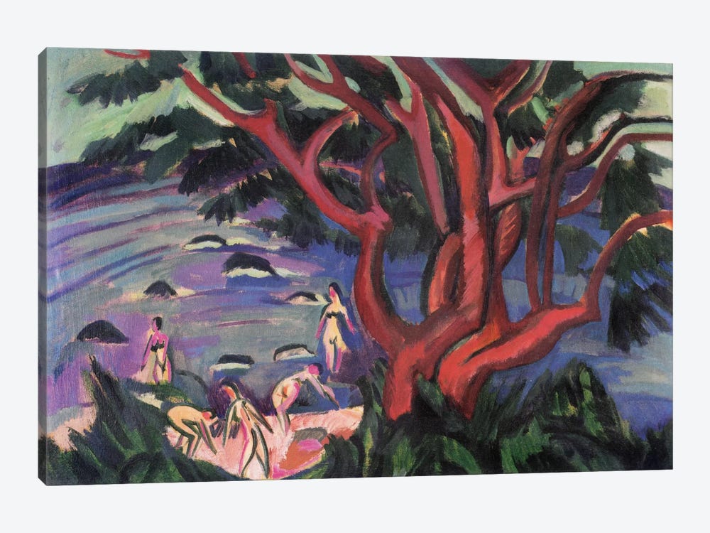Red Tree on the Brach by Ernst Ludwig Kirchner 1-piece Canvas Artwork