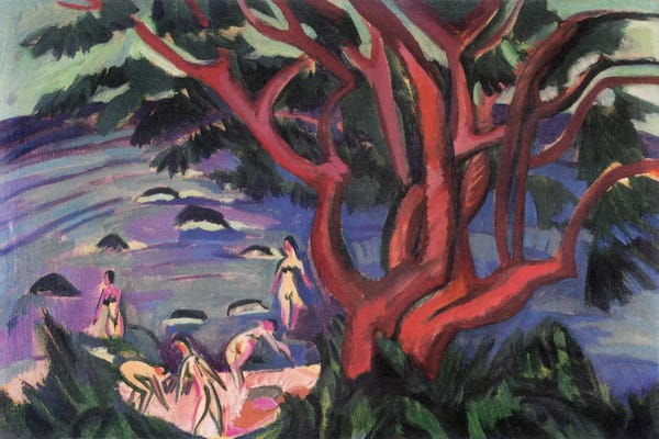Expressionism: Red Tree on the Brach by Ernst Ludwig Kirchner