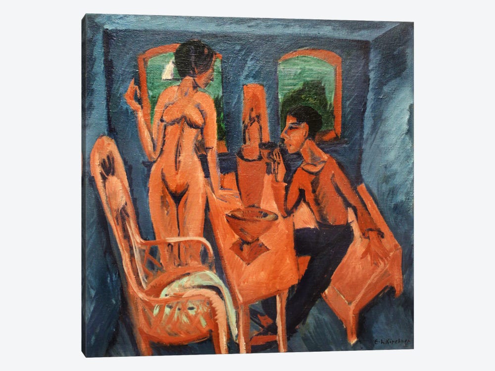 Tower Room - Self Portrait with Erna by Ernst Ludwig Kirchner 1-piece Canvas Artwork