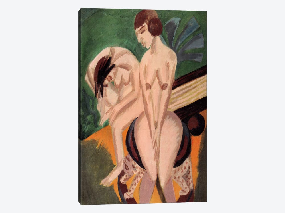 Two Acts in the Space by Ernst Ludwig Kirchner 1-piece Canvas Art Print