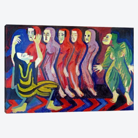 Totentanz der Mary Wigman (1926-1928) Canvas Print #15077} by Ernst Ludwig Kirchner Canvas Art