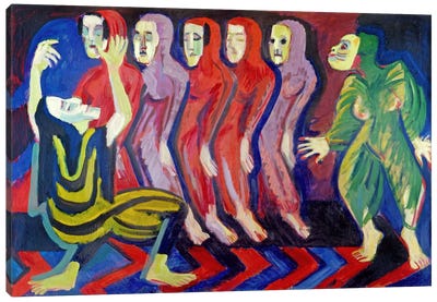 Totentanz der Mary Wigman (1926-1928) Canvas Art Print - Ernst Ludwig Kirchner